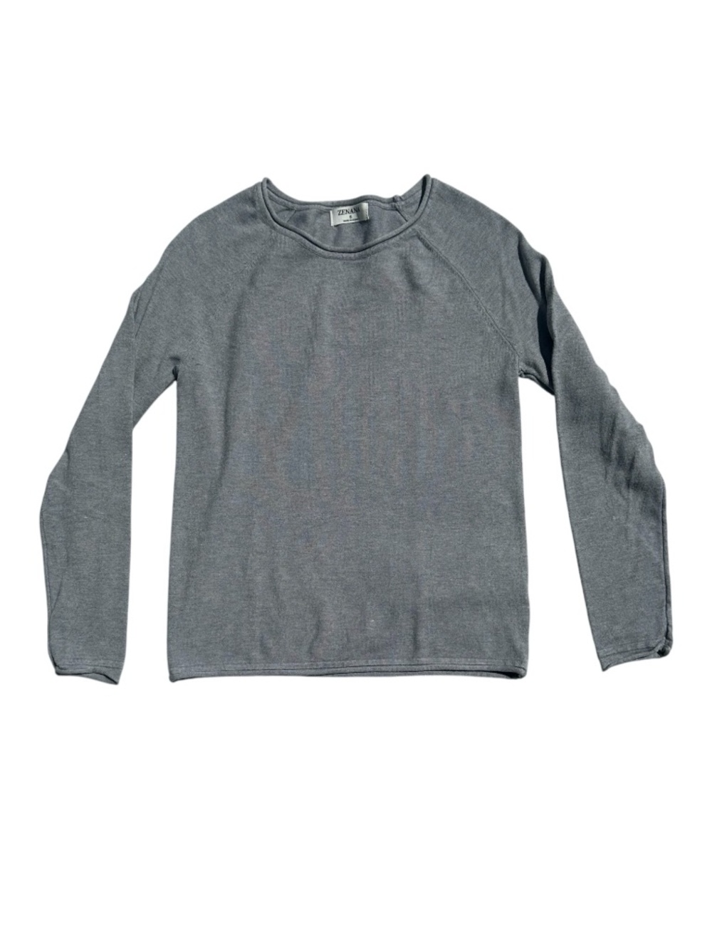 Zenana Premium Heather Grey Roll Hem Sweater Small S Viscose Blend Soft